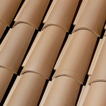 Curved Brown Roof Tile Image 3